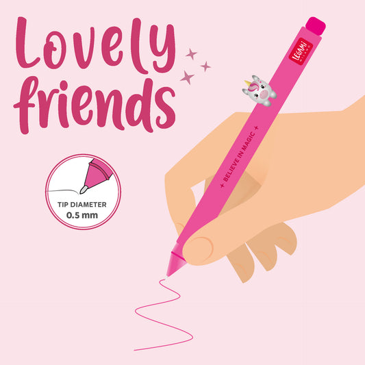 Legami | Lovely Friends Unicorn Gel Pen | Pink Ink