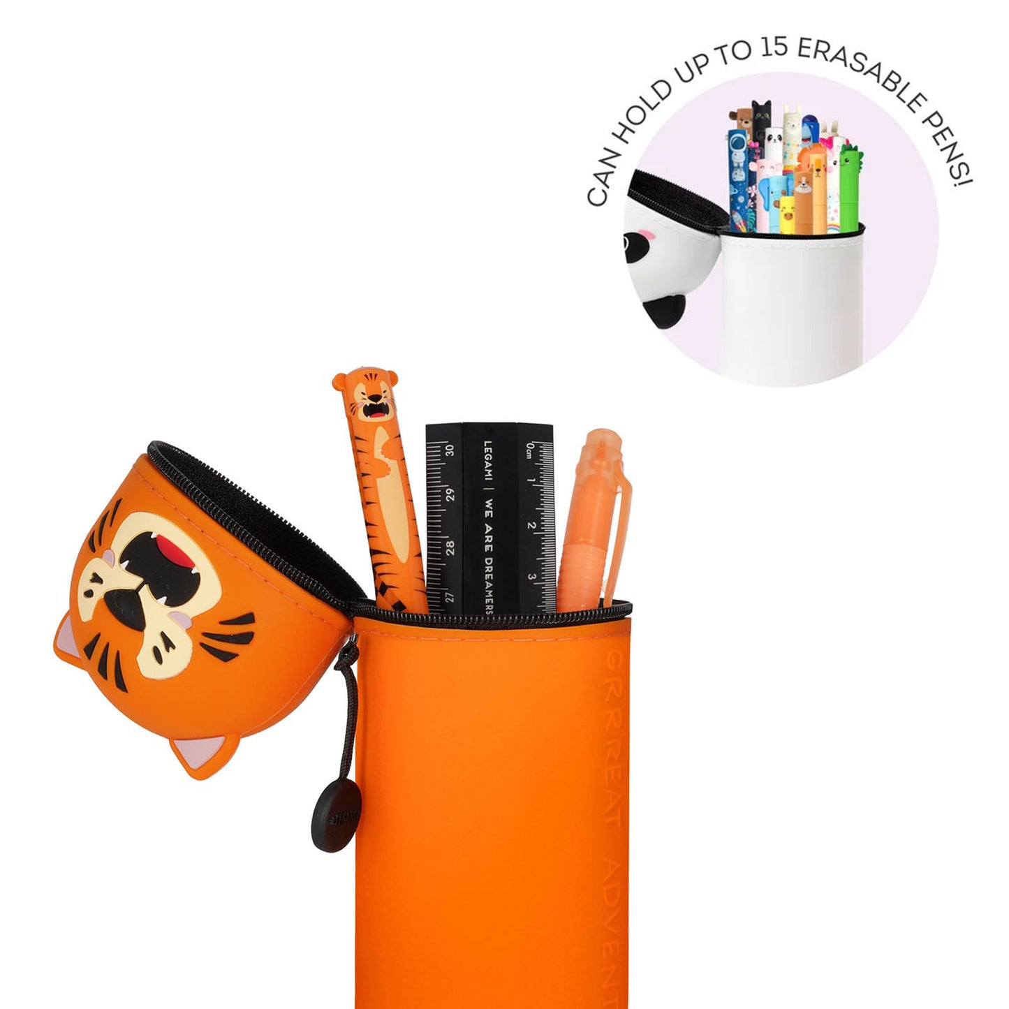 Legami | Tiger | 2-in-1 Silicone Pencil Case