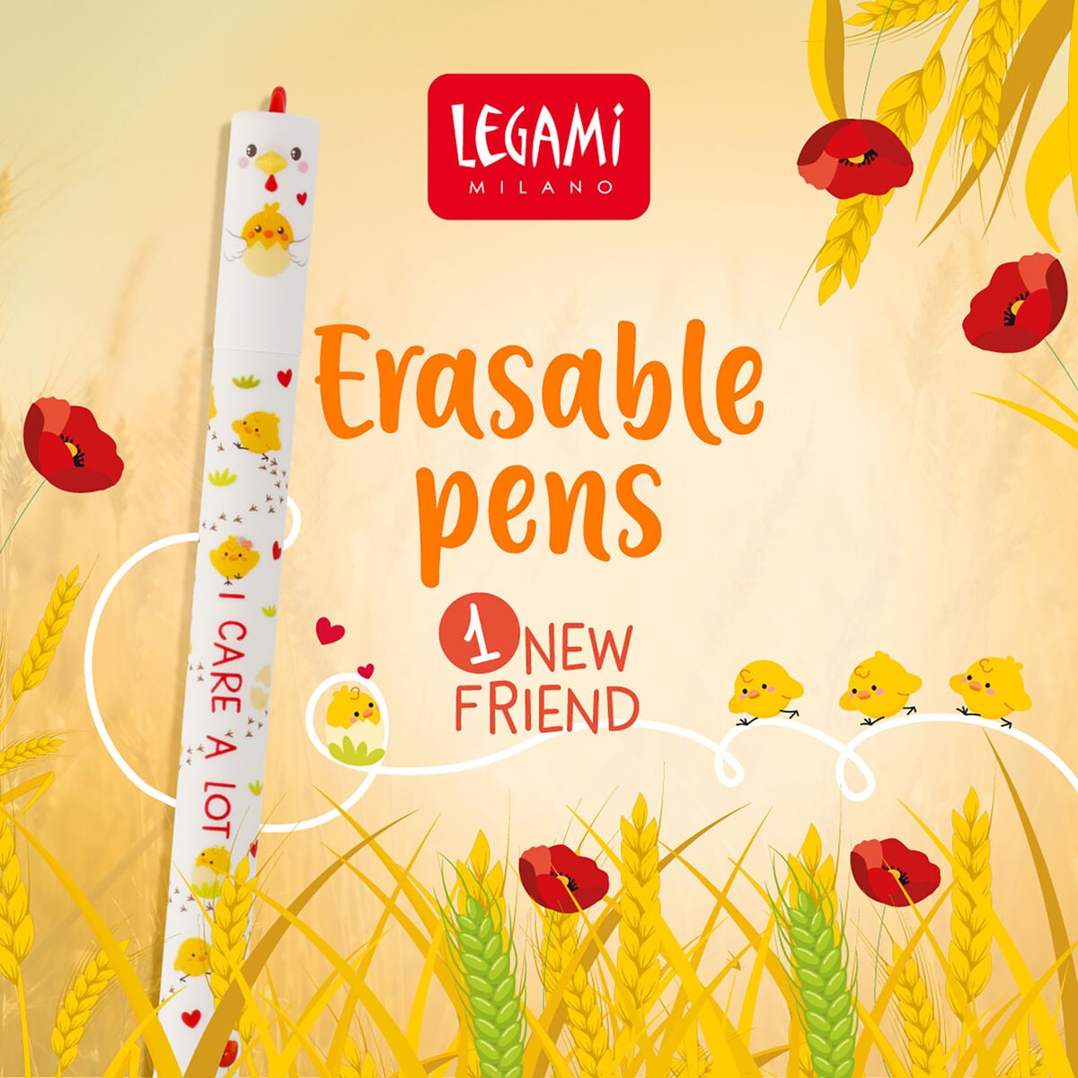 Legami | Erasable Hen Pen | Red Ink