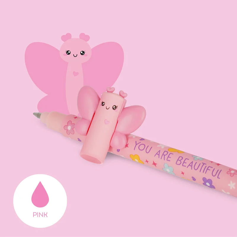 Legami | Erasable Butterfly Pen | Pink Ink