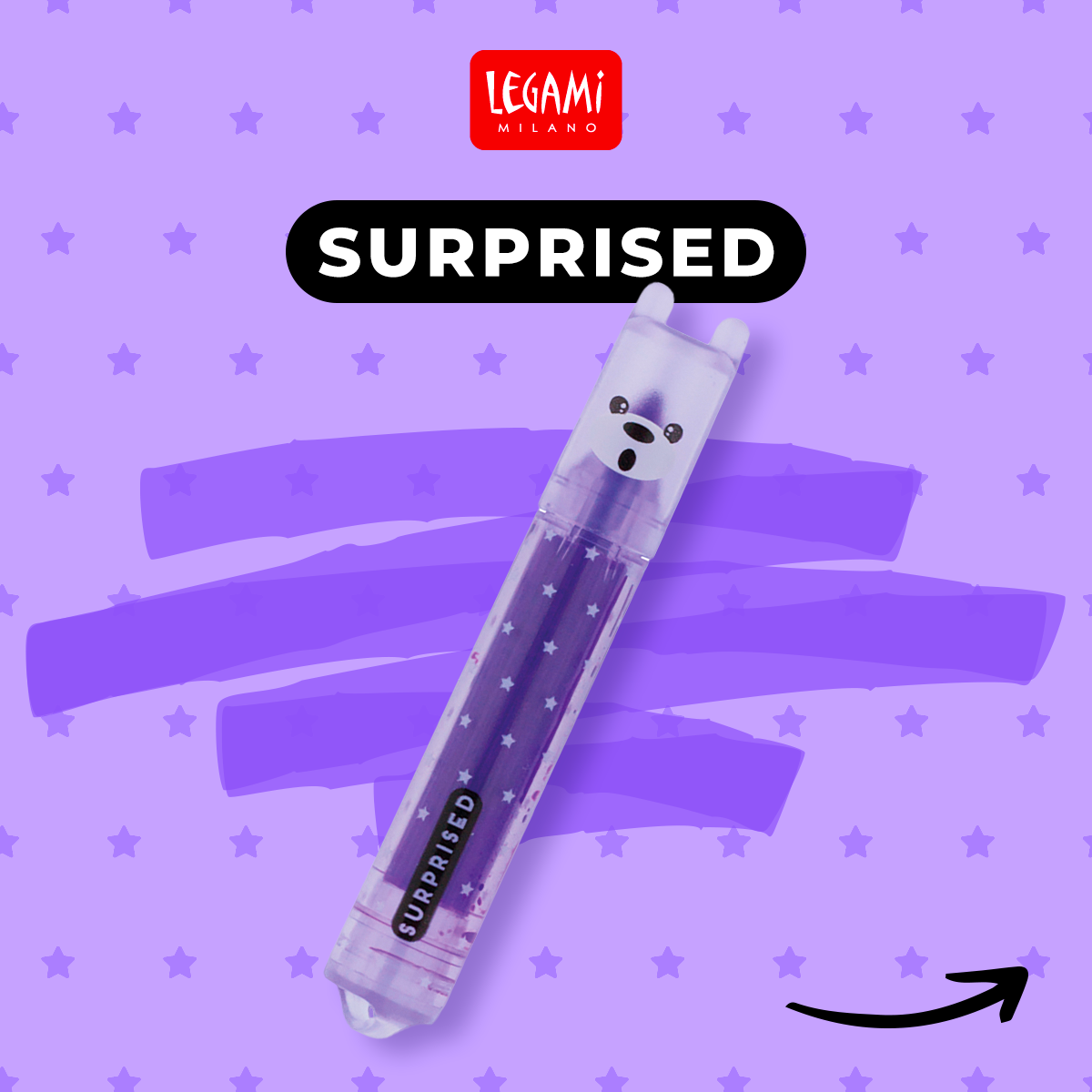 Legami |Teddy's Mood | Set Of 6 Bright Mini Highlighters