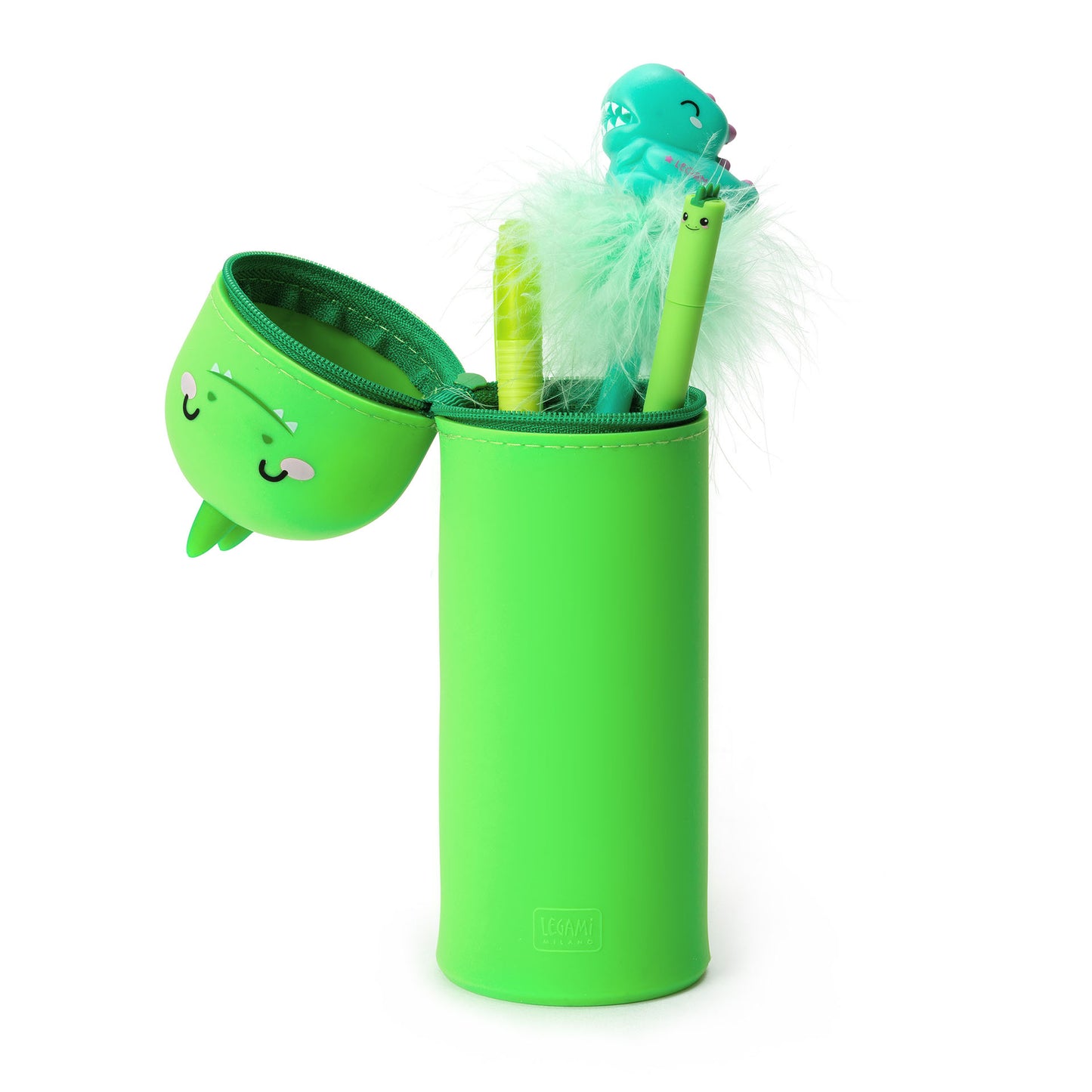 Legami | 2-In-1 Soft Silicone Pencil Case | Dinosaur